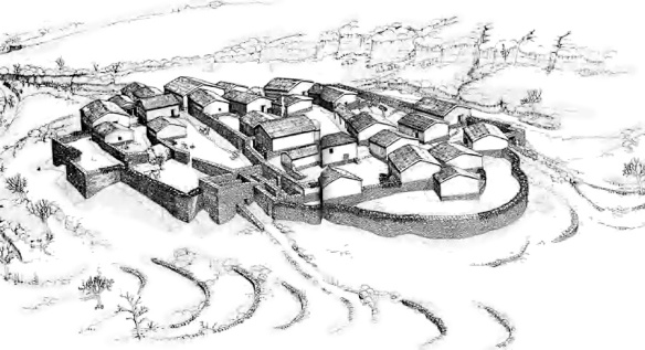 Reconstrucción de la Acrópolis de Sesklo del 6º milenio a.C.